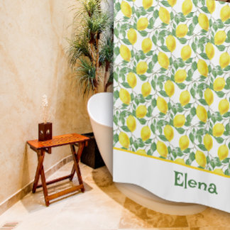Para Box Cortina Chá verde-amarelo-padrão dos citrinos