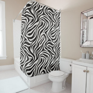 Para Box Cortina de Banheiro com Estampa de Zebra Ousada Sa
