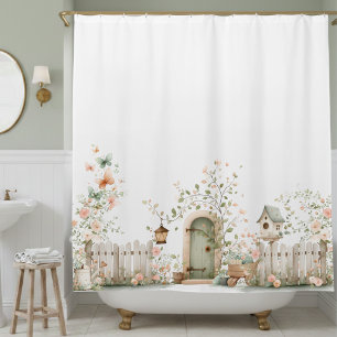 Para Box Cortina de Banheiro Sweet Cottagecore