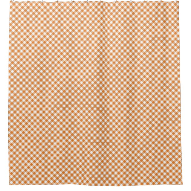 Para Box Cortina de banheiro xadrez laranja e branco (Frente)