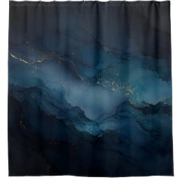 Para Box Cortina de Banho Abstrata Oceano Azul Turquesa Dou