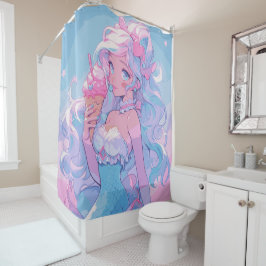 Para Box Cortina de Banho Anime Kawaii Sereia