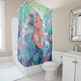 Para Box Cortina de Banho Anime Kawaii Sereia