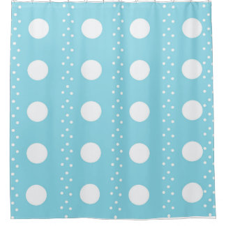 Para Box Cortina de Banho Aqua Azul e Branco com Bolinhas –