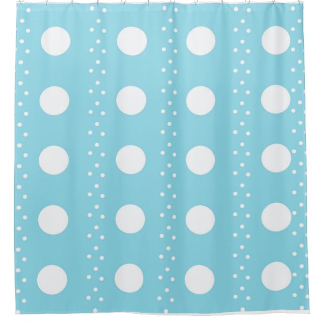 Para Box Cortina de Banho Aqua Azul e Branco com Bolinhas – (Frente)