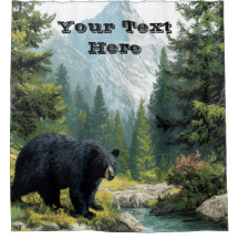 Cortina de Banho Black Bear Nature