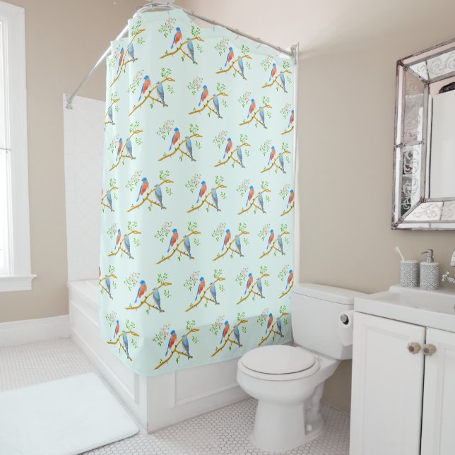 Para Box Cortina de Banho Bluebirds Seabreeze (In Situ)
