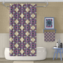 Para Box Cortina de Banho Boho Bloom em Creme Quente