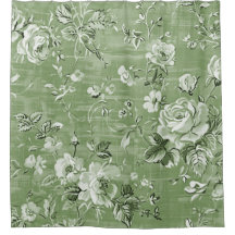Cortina de Banho Boho Verde Suave Vintage