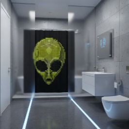 Para Box Cortina de Banho Cabeça de Alien Verde