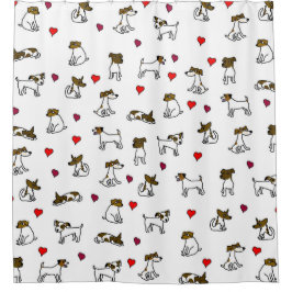 Para Box Cortina de Banho Cartoon Jack Russell