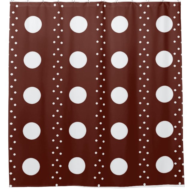 Para Box Cortina de Banho com Bolinhas Marrons e Brancas –  (Frente)