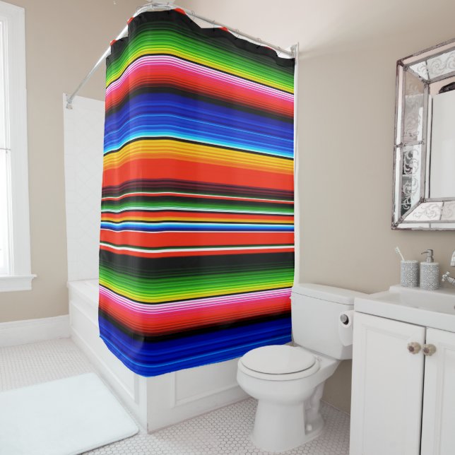 Para Box Cortina de Banho com Design de Serape Mexicano (In Situ)