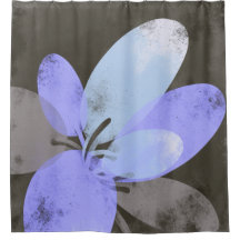 Cortina de Banho com Estampa Floral Abstrata