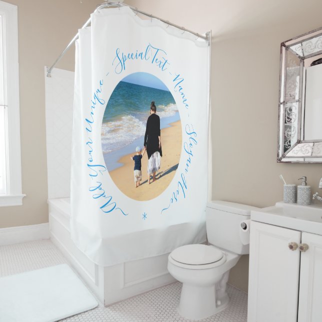 Para Box Cortina de Banho com Foto Personalizada com Texto (In Situ)
