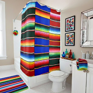 Para Box Cortina de banho com listras serape