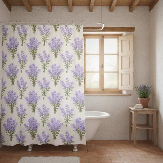 Para Box Cortina de Banho com Molhos de Lavanda da Provença (Criador carregado)