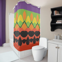 Cortina de Banho com Padrão Abstrato de Cores em N