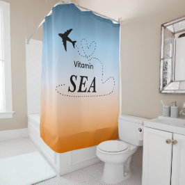 Para Box Cortina de Banho Cor de Verão Laranja Vitamin Sea