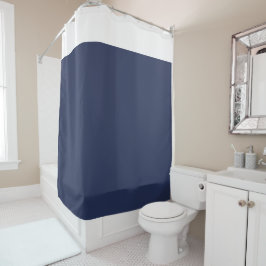 Para Box Cortina de Banho de Duas Cores Branco e Azul Marin