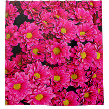 Cortina de Banho de Flores Cor-de-Rosa