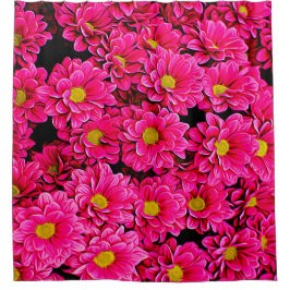 Para Box Cortina de Banho de Flores Cor-de-Rosa