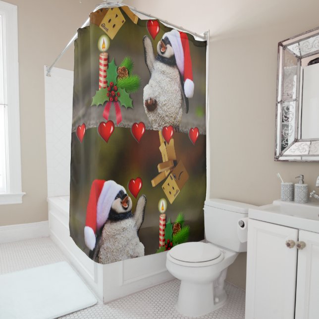 Para Box Cortina de Banho de Natal, Pinguim (In Situ)
