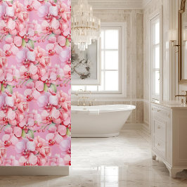 Para Box Cortina de Banho de Orquídeas Rosa Elegante