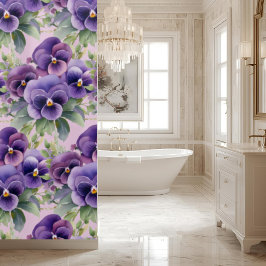 Para Box Cortina de Banho de Pansy Roxo Elegante