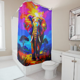 Para Box Cortina de Banho Elephant Palette Daub 001