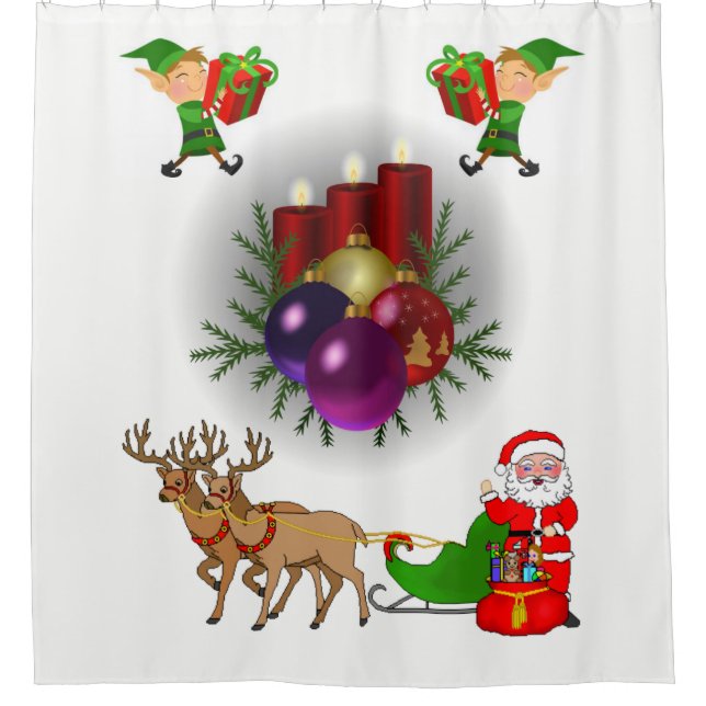Para Box Cortina de Banho Feliz Natal (Frente)