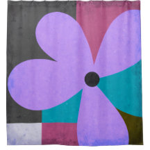Cortina de Banho Floral Abstrata