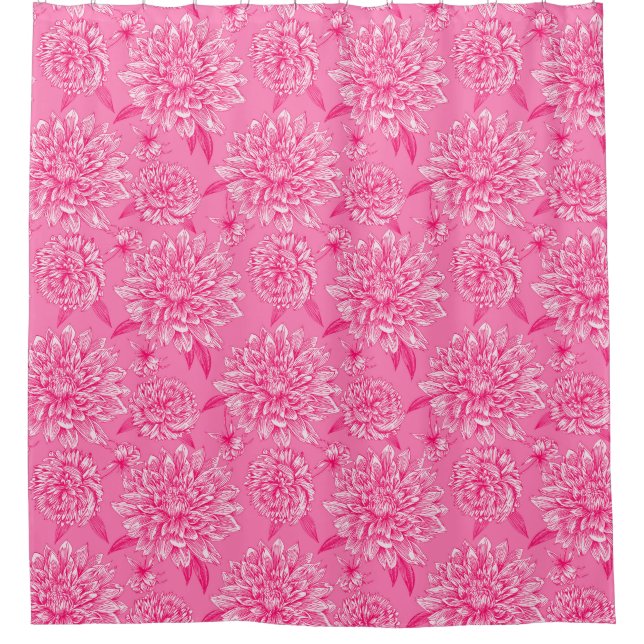 Para Box Cortina de Banho Floral Rosa (Frente)