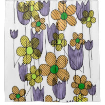 Cortina de Banho Flores Silvestres Caprichosas Zen
