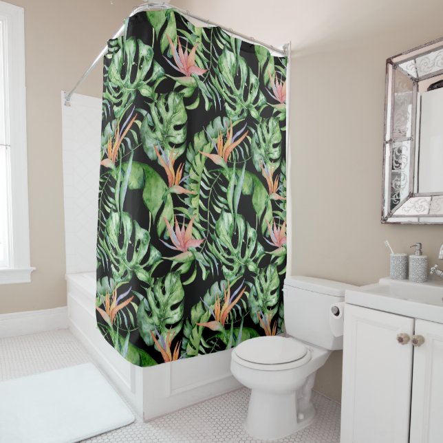 Para Box Cortina de Banho Folhas Tropicais (In Situ)