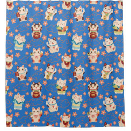 Para Box Cortina de Banho Gatos Sortudos Maneki Neko