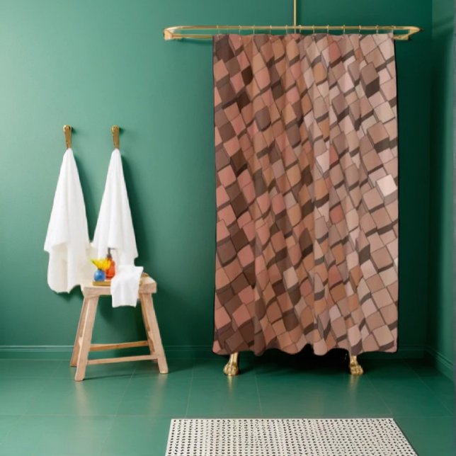 Para Box Cortina de Banho Geométrica Trendy Mocha Mousse (Criador carregado)