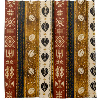 Para Box Cortina de Banho Golden Cowrie | Luxo Africano