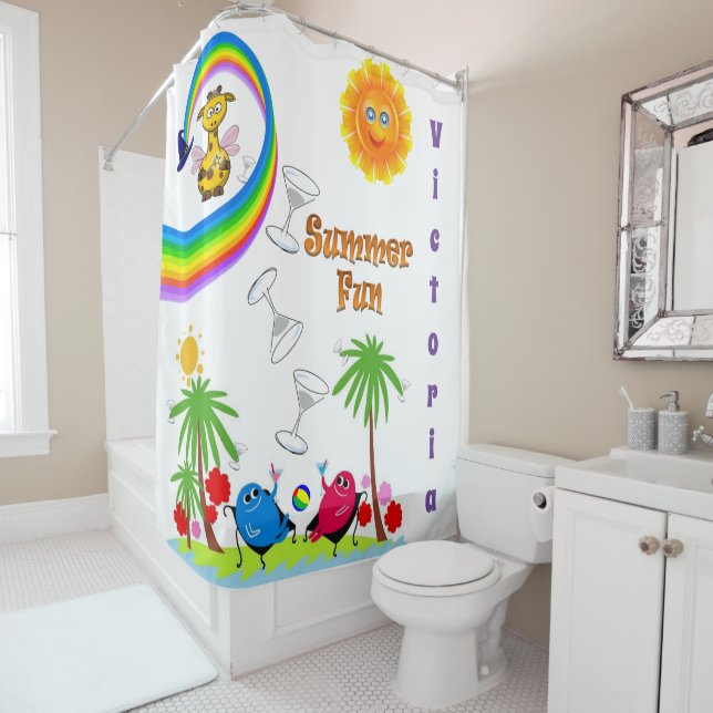 Para Box Cortina de Banho Infantil Arco-íris Sol Girafa (In Situ)