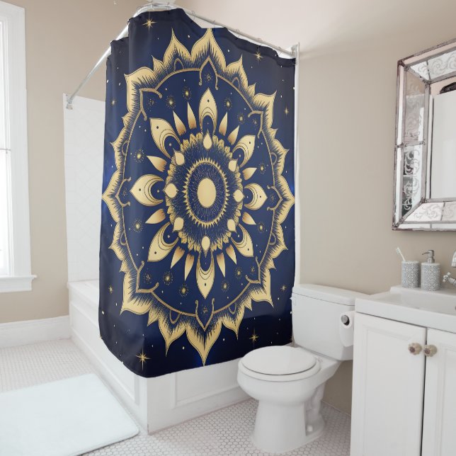Para Box Cortina de Banho Mandala da Lua Celestial | Azul M (In Situ)