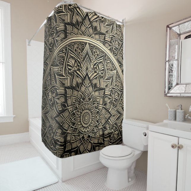 Para Box Cortina de Banho Mandala Dourada (In Situ)