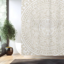 Cortina de Banho Mandala Minimalista Boho