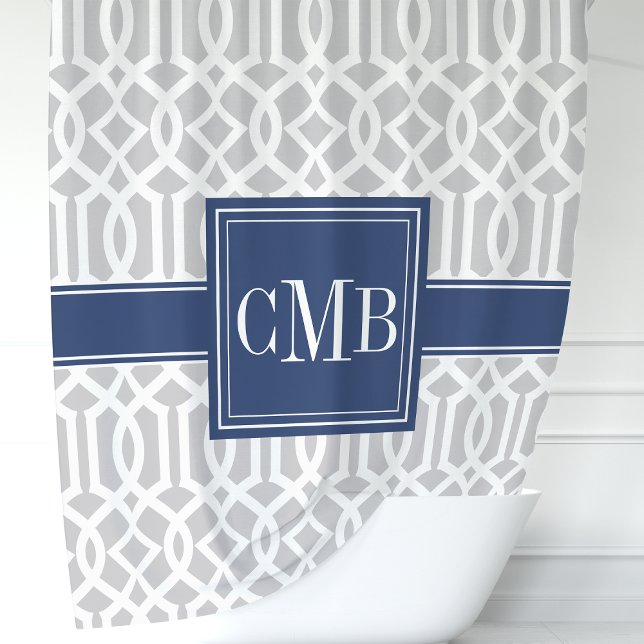 Para Box Cortina de Banho Marroquina Personalizada Cinza e  (Criador carregado)