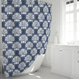 Para Box Cortina de Banho Navy & White Seashell