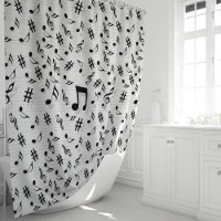 Cortina de Banho Notas Musicais