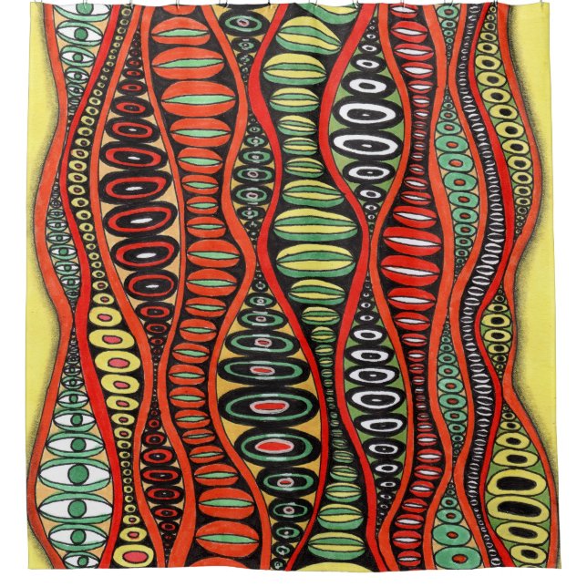Para Box Cortina de Banho Olhos Psychedelic Zentangle - Vib (Frente)