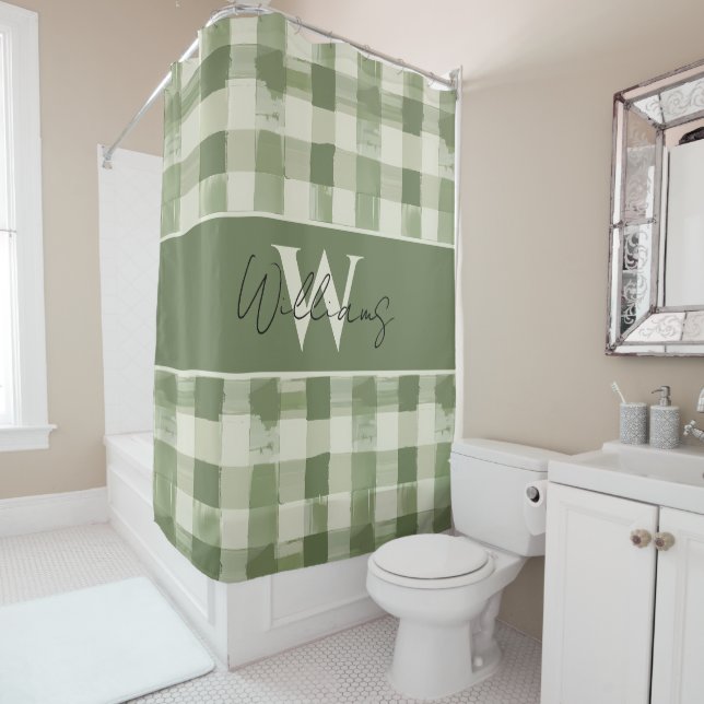 Para Box Cortina de Banho Personalizada Xadrez Gingham Mono (In Situ)
