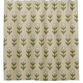 Para Box Cortina de Banho Tulipas Brancas