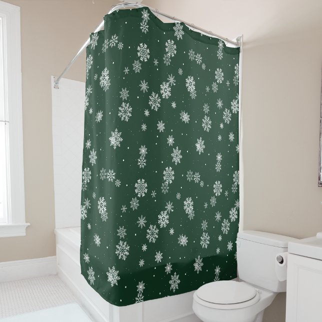 Para Box Cortina de Banho Verde de Inverno (Green Winter Shower Curtain
)