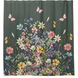 Para Box Cortina de Banho Verde Sage Floral Botânica